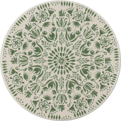 Ferne Patio Dining Set - White/Green Leaf