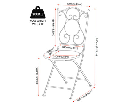 Ferne Patio Dining Set - White/Green Leaf