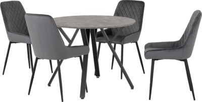 Athens Round Dining Set with Avery Chairs