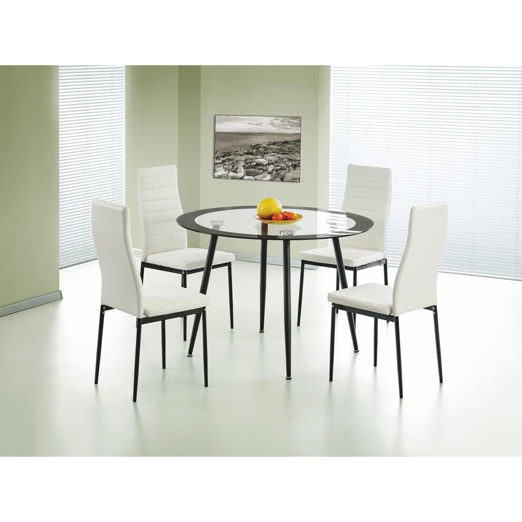 Acodia PU Chairs with White PU & Black Frame (Set of 4)