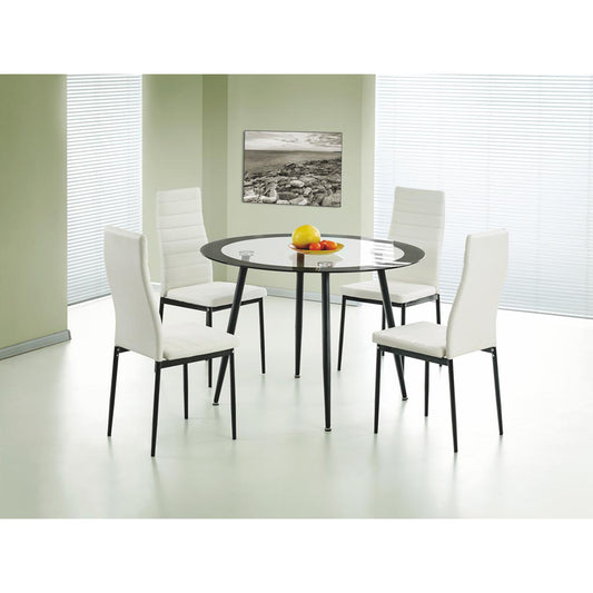 Acodia PU Chairs with White PU & Black Frame (Set of 4)