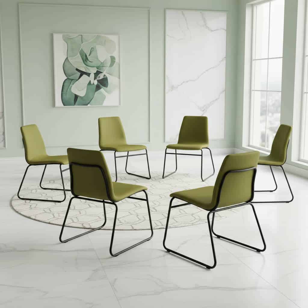 Albion PU Chairs Green (Set of 6)