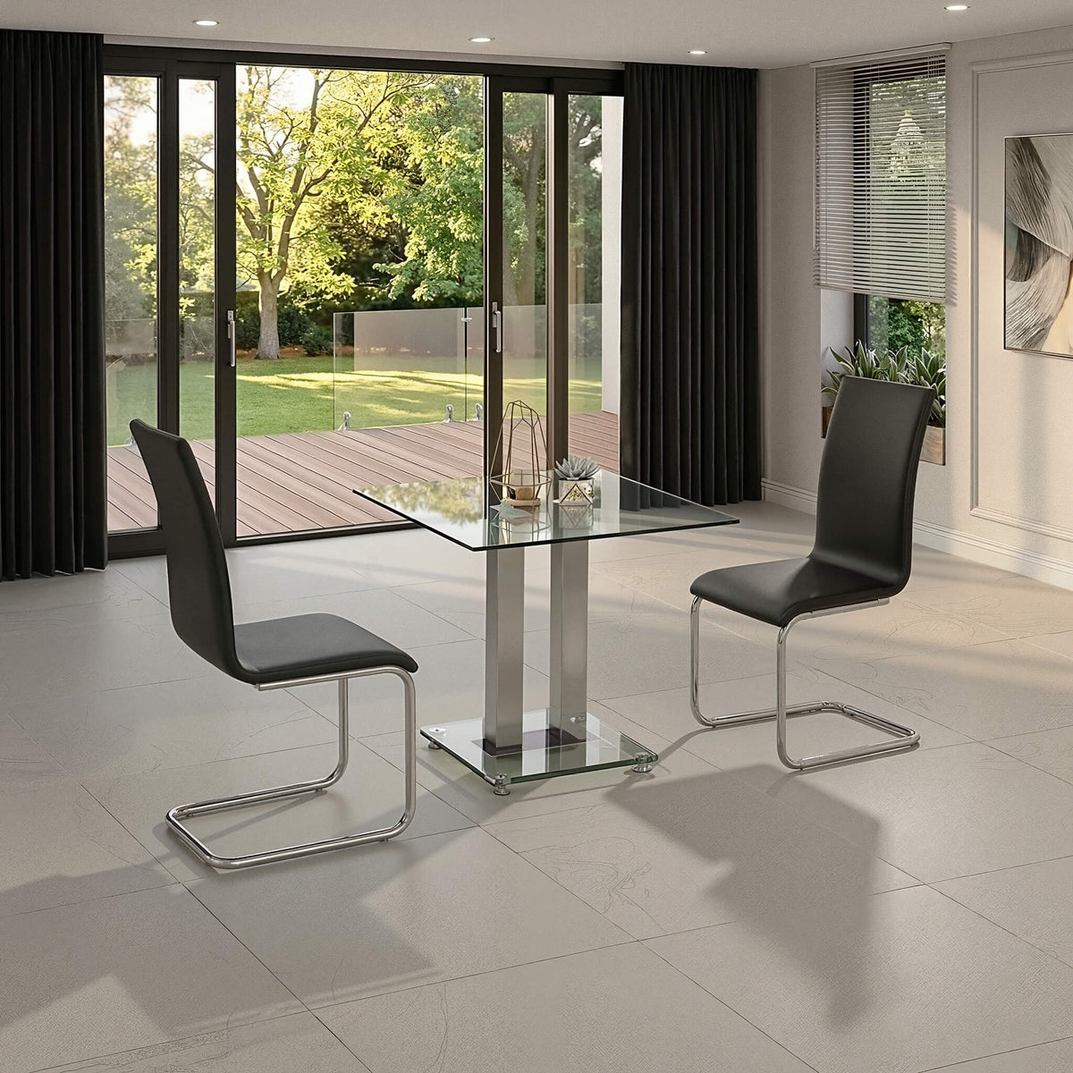 Ankara Small Dining Table Chrome