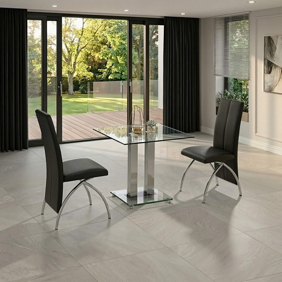 Ankara Small Dining Table Chrome