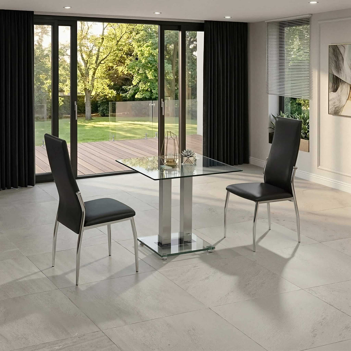 Ankara Small Dining Table Chrome
