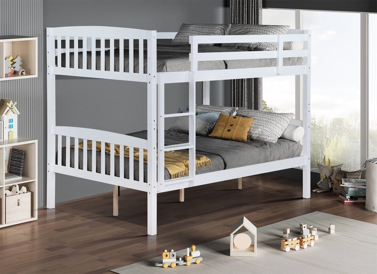 Ashbrook Solid Wood 4 Foot Bunk Bed - White
