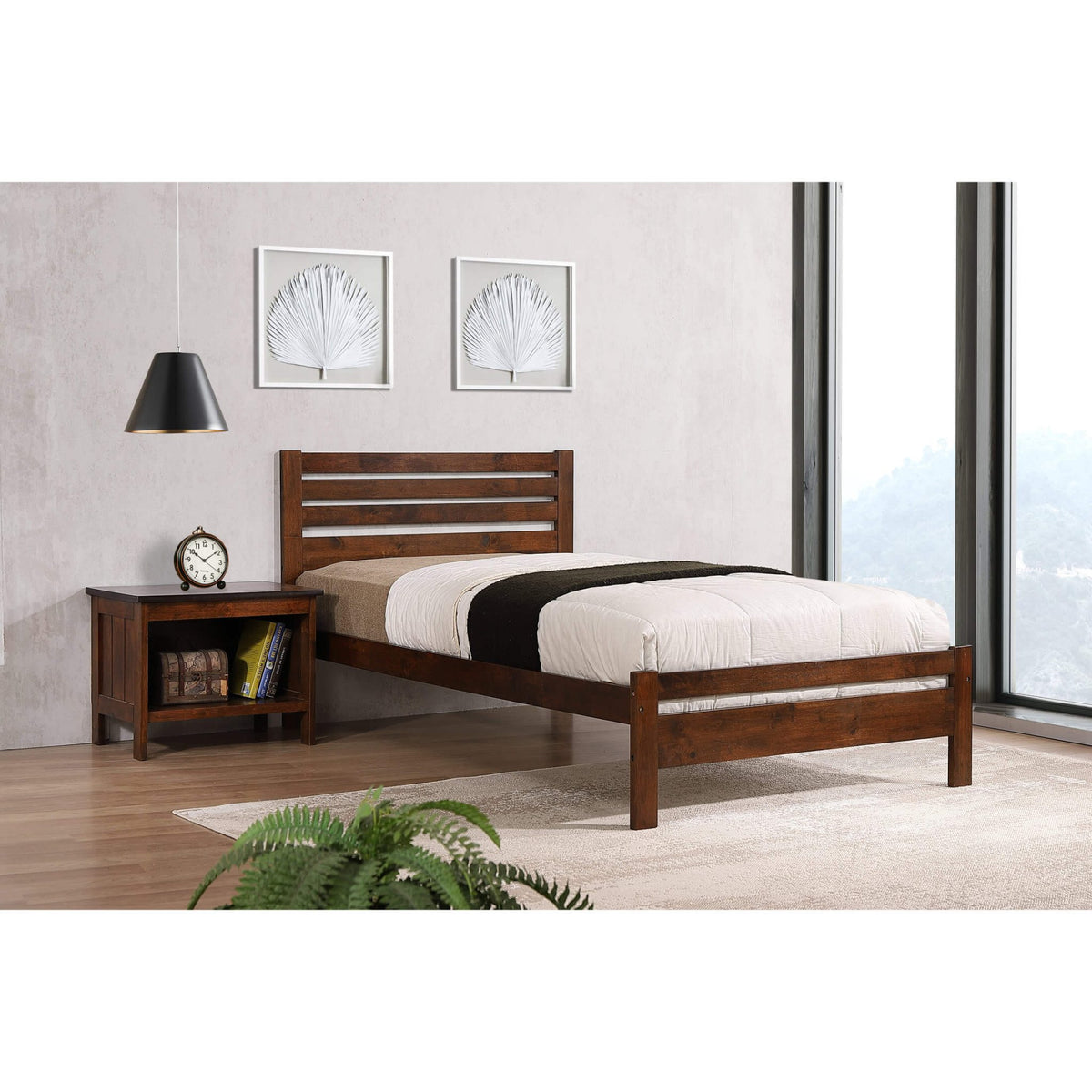 Astley Bed Solid Hardwood Antique Oak