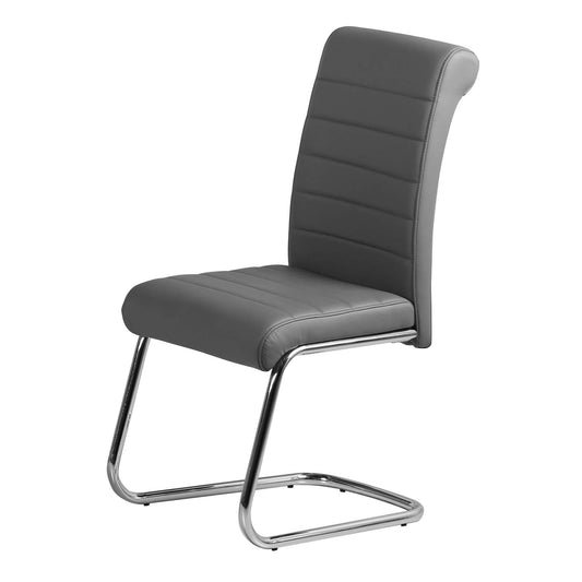 Astra PU Chairs Chrome (2s) - Grey (Set of 2)