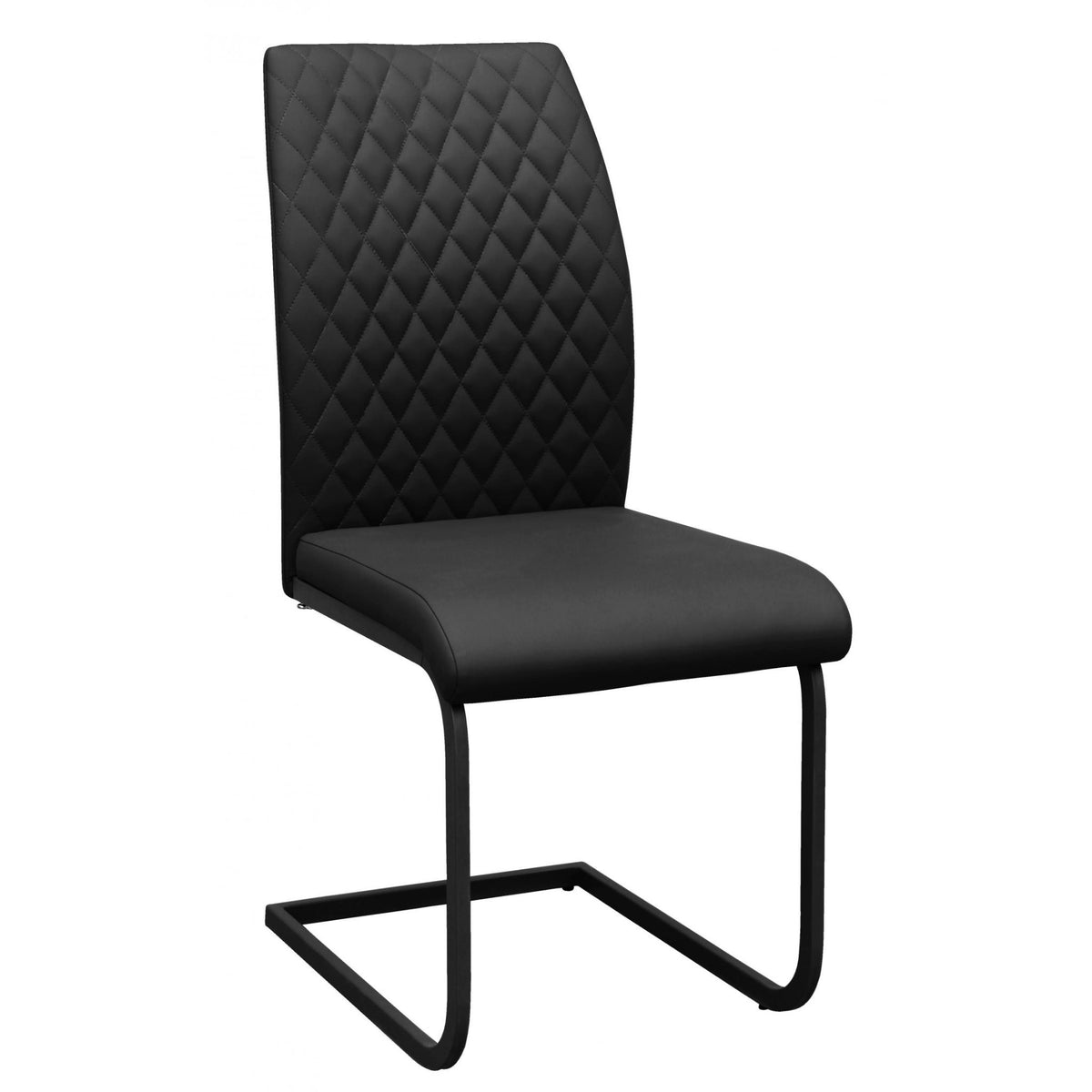 Austin PU Dining Chair with Metal legs - Black (Set of 4)