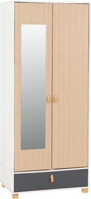 Brooklyn 2 Door 1 Drawer Mirrored Wardrobe