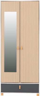 Brooklyn 2 Door 1 Drawer Mirrored Wardrobe