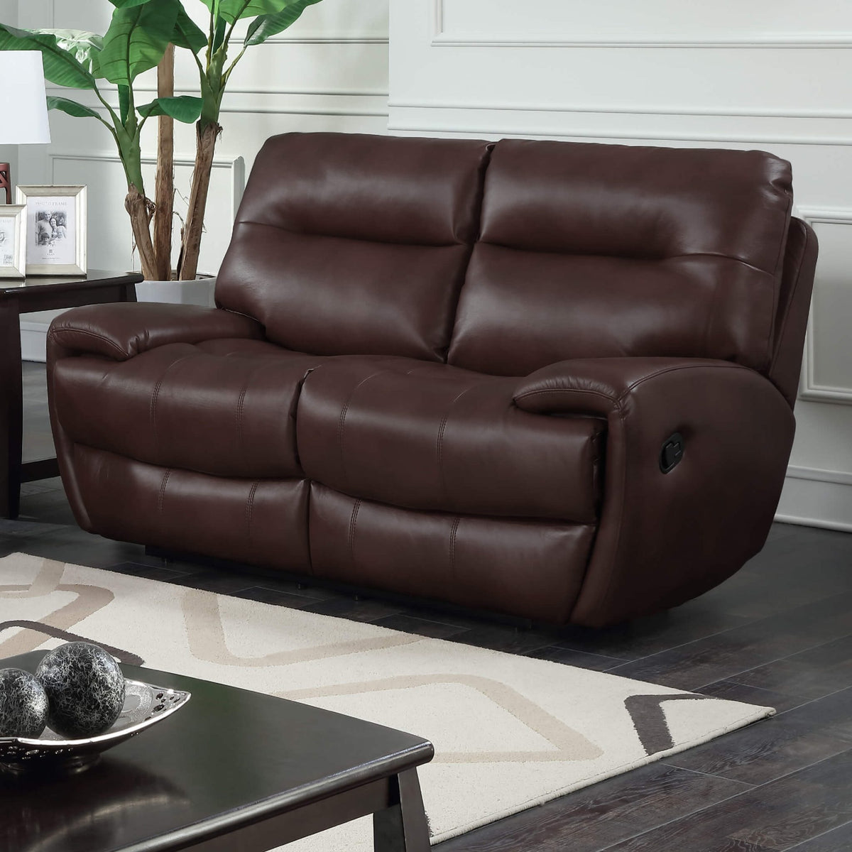 Bailey Recliner LeatherGel & PU 2 Seater - Black