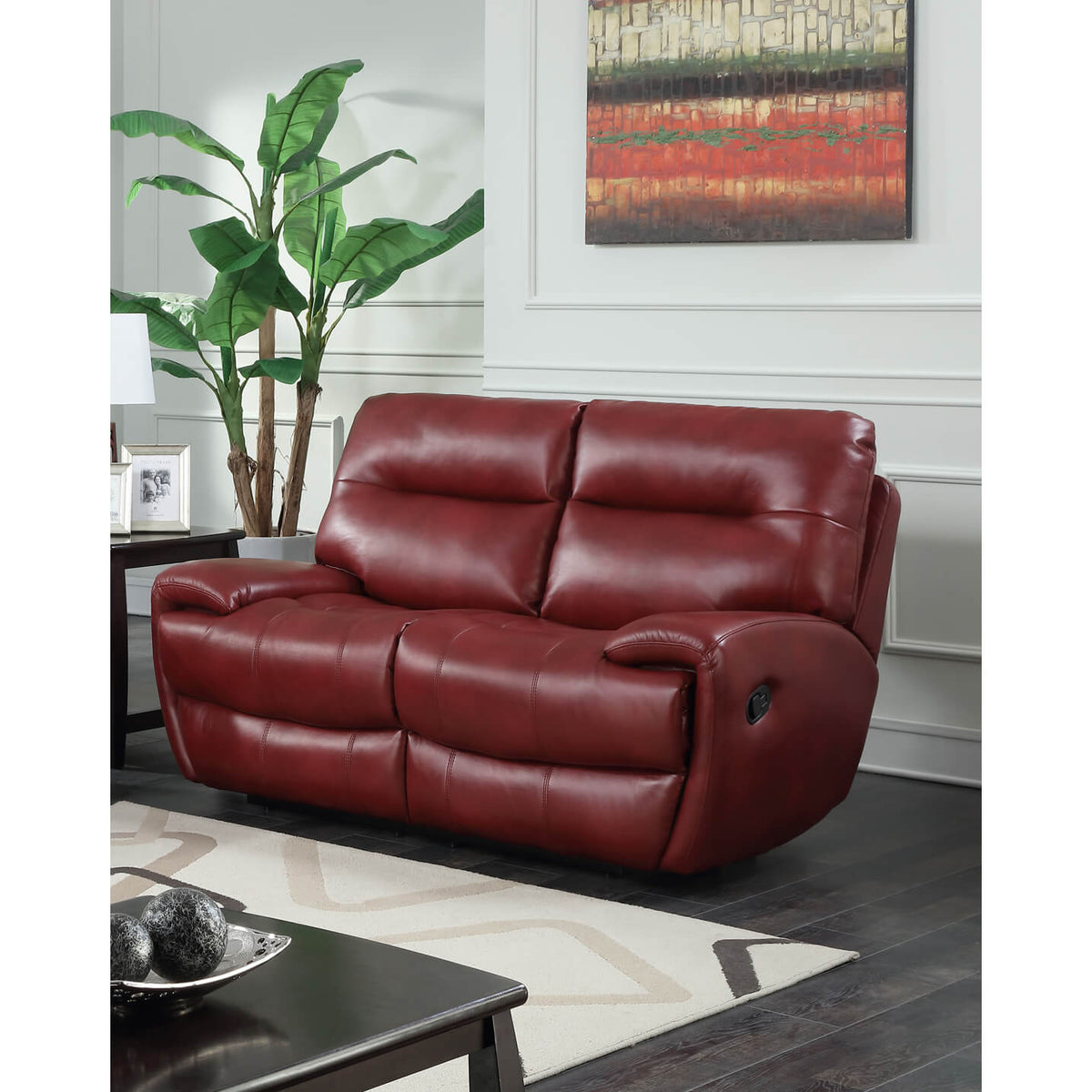 Bailey Recliner LeatherGel & PU 2 Seater - Black