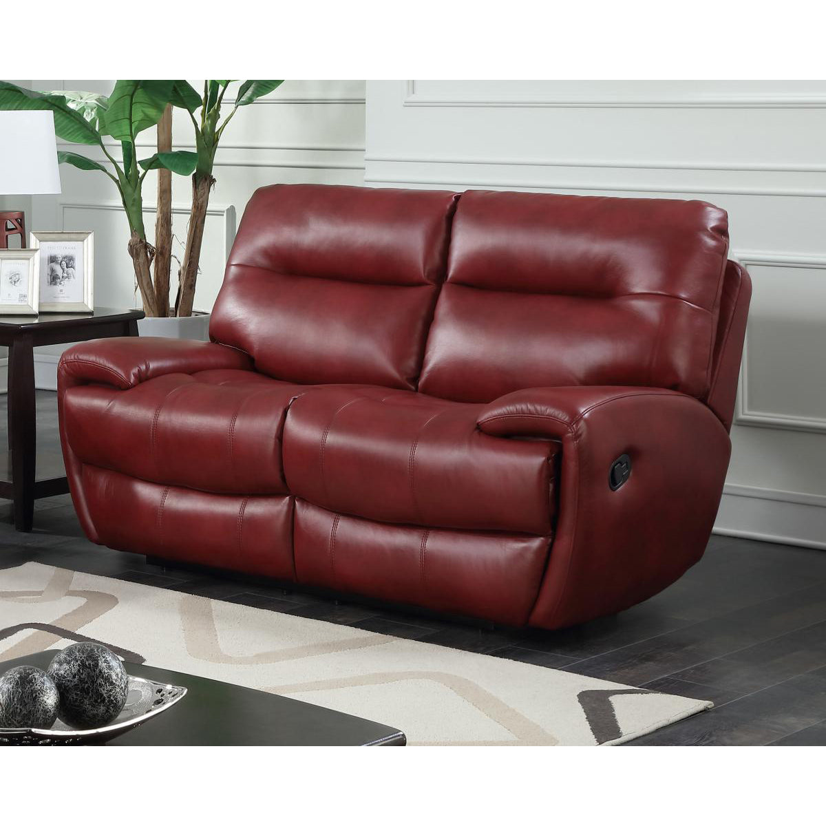 Bailey Recliner LeatherGel & PU 2 Seater - Grey