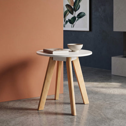 Belgium Round Lamp Table White
