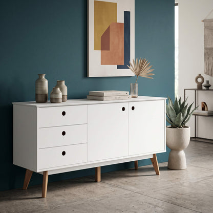 Belgium Sideboard White 2 Doors & 3 Drawers