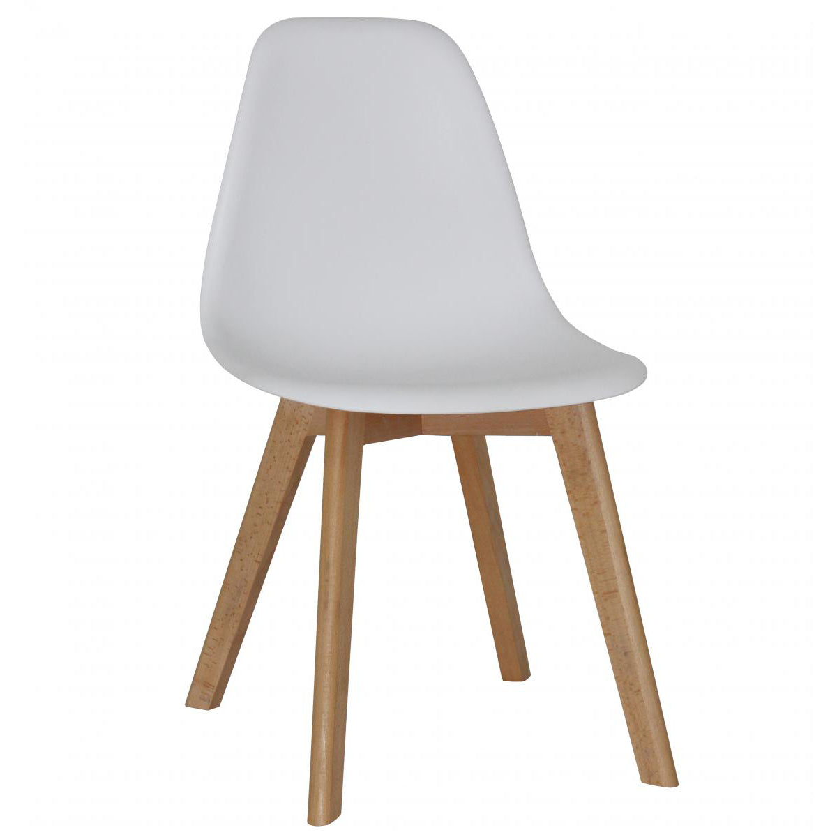 Belgium Plastic (PP) Chairs with Solid Beech Legs - White (Set of 4)