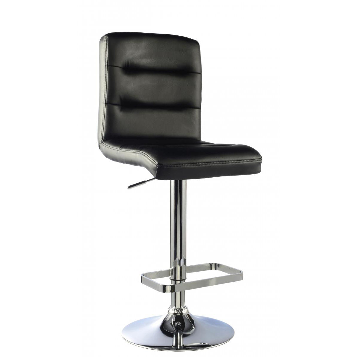 Bowden Bar Stool PU Chrome & Black (2s) (Set of 2)