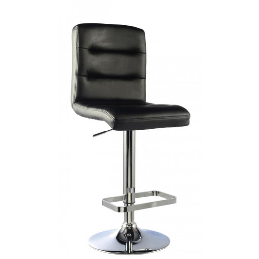 Bowden Bar Stool PU Chrome & Black (2s) (Set of 2)