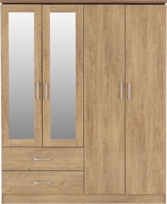 Charles 4 Door 2 Drawer Mirrored Wardrobe