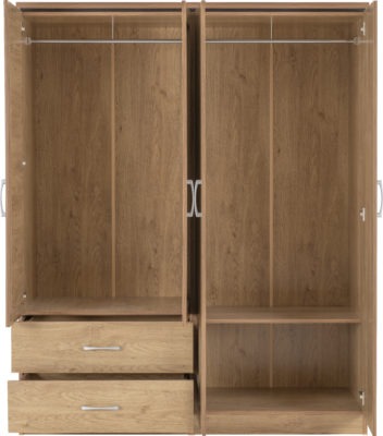 Charles 4 Door 2 Drawer Mirrored Wardrobe