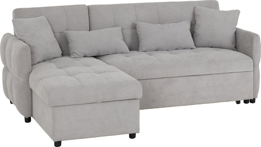 Chelsea Corner Sofa Bed - Silver Grey Fabric