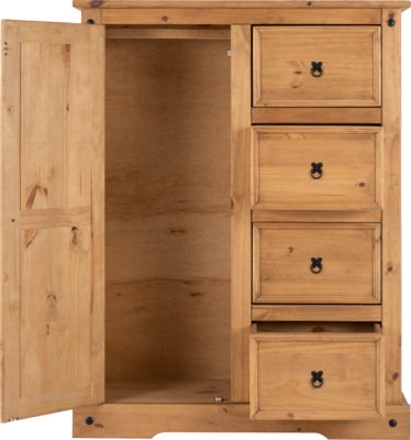 Corona 1 Door 4 Drawer Low Wardrobe