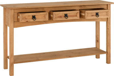 Corona 3 Drawer Console Table With Shelf