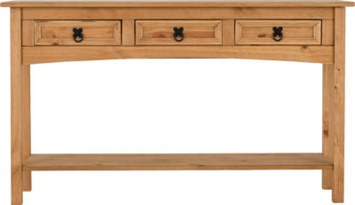 Corona 3 Drawer Console Table With Shelf