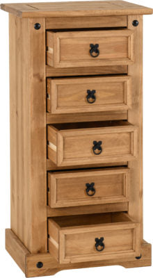 Corona 5 Drawer Narrow Chest