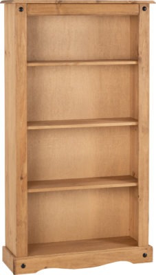 Corona Medium Bookcase | Distressed Waxed Pine | Furniture Cash and Carry