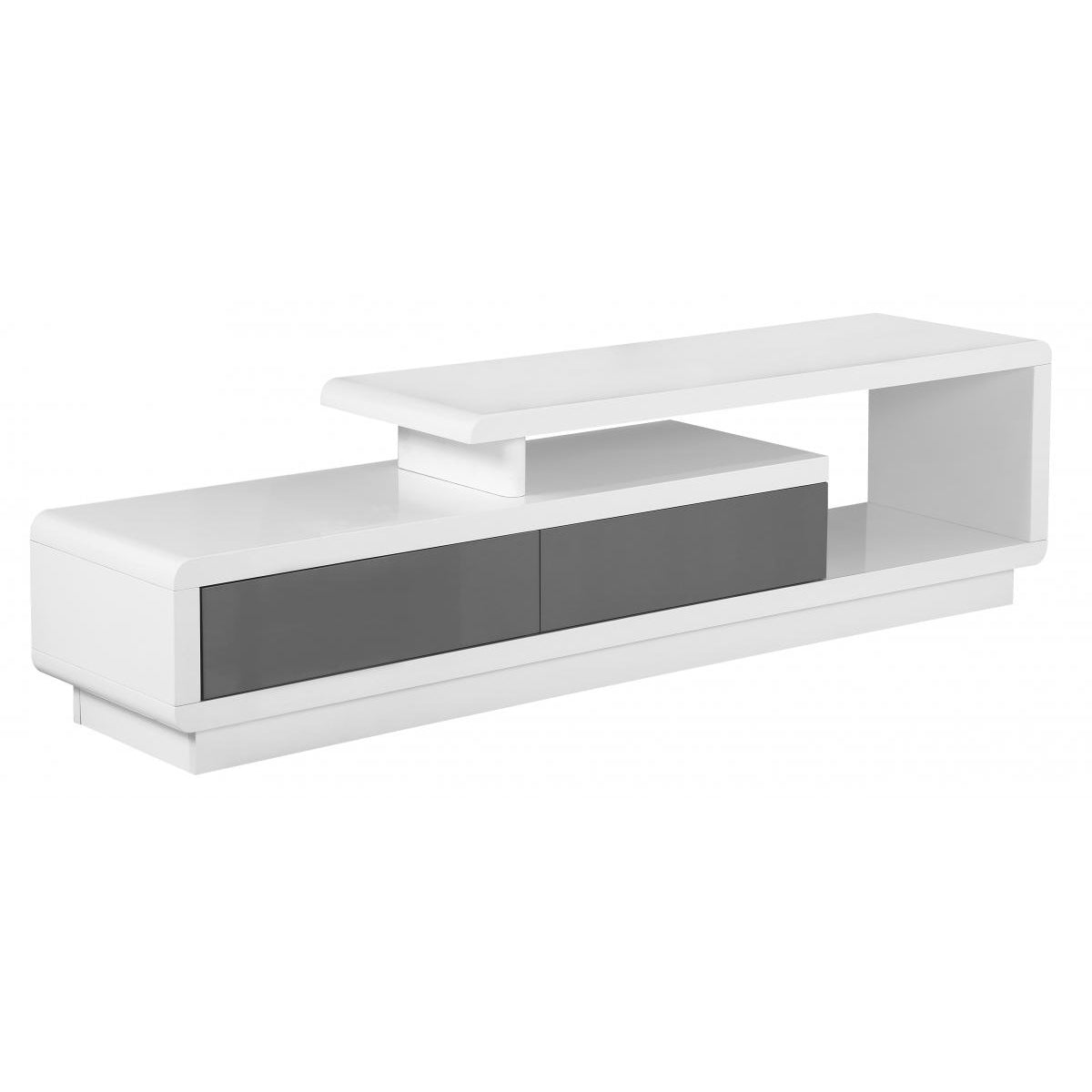 Cavalier High Gloss TV Cabinet White & Grey - White &amp; Grey