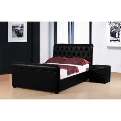 Caxton Storage PU Bed - Black