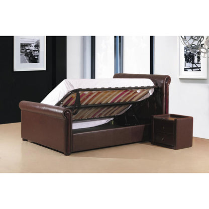 Caxton Storage PU Bed - Brown