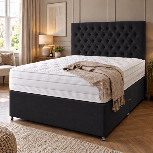 Plush Black Divan Bed