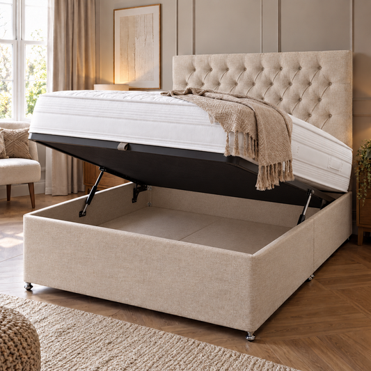 Balmoral Oatmeal Ottoman Bed