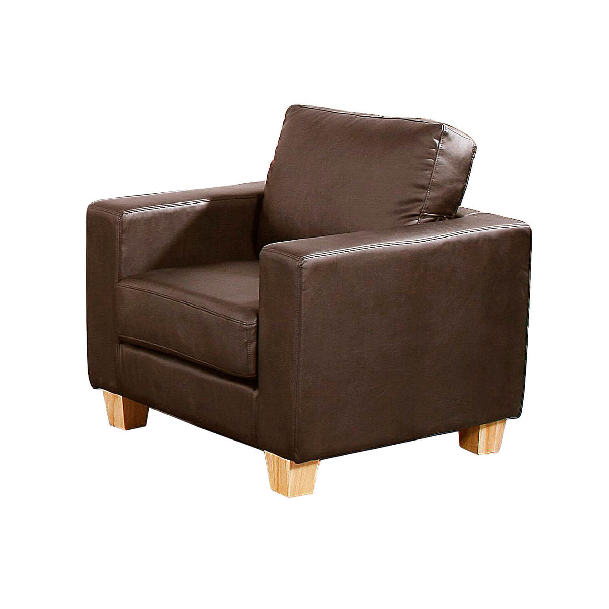 Chesterfield 1 Seater Sofa PU - Brown