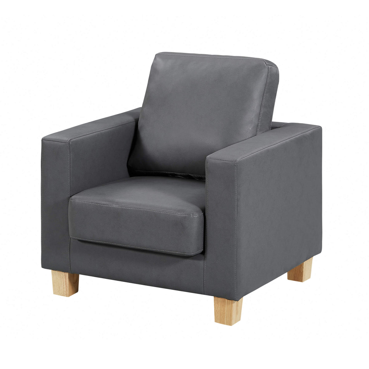 Chesterfield 1 Seater Sofa PU - Grey