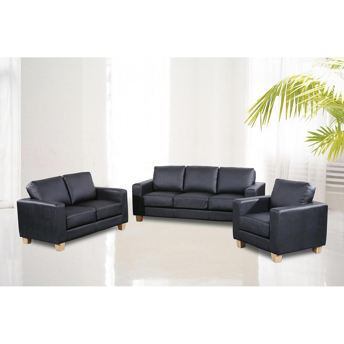 Chesterfield 3 Seater Sofa PU - Grey