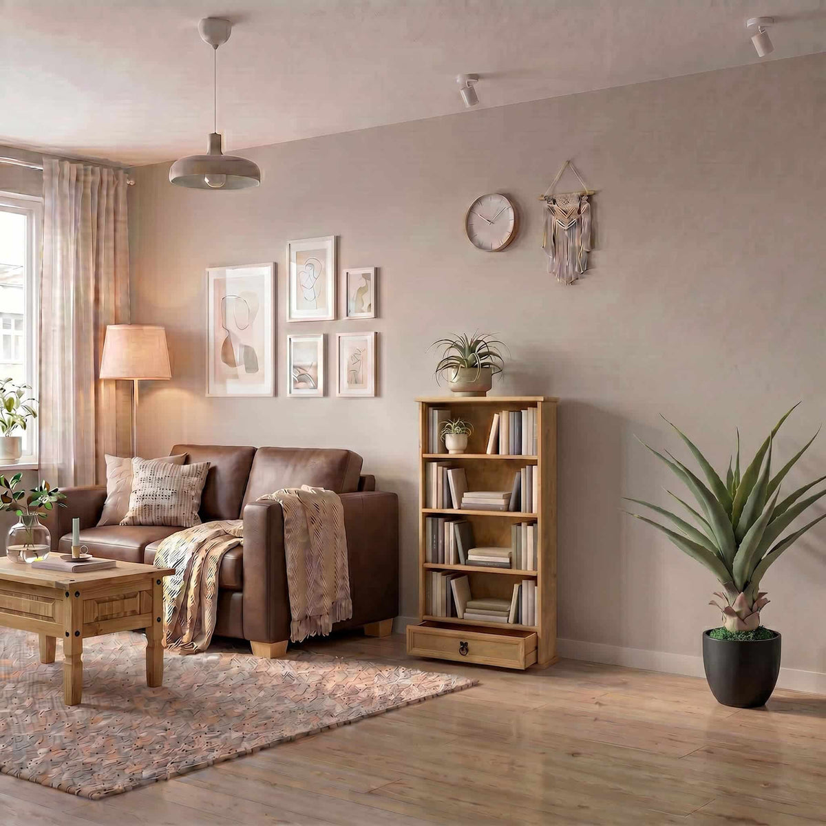Corona Bookcase Compact with 4 Shelves & 1 Drawer