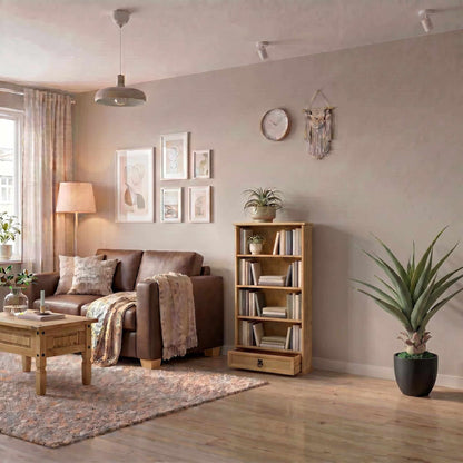 Corona Bookcase Compact with 4 Shelves & 1 Drawer