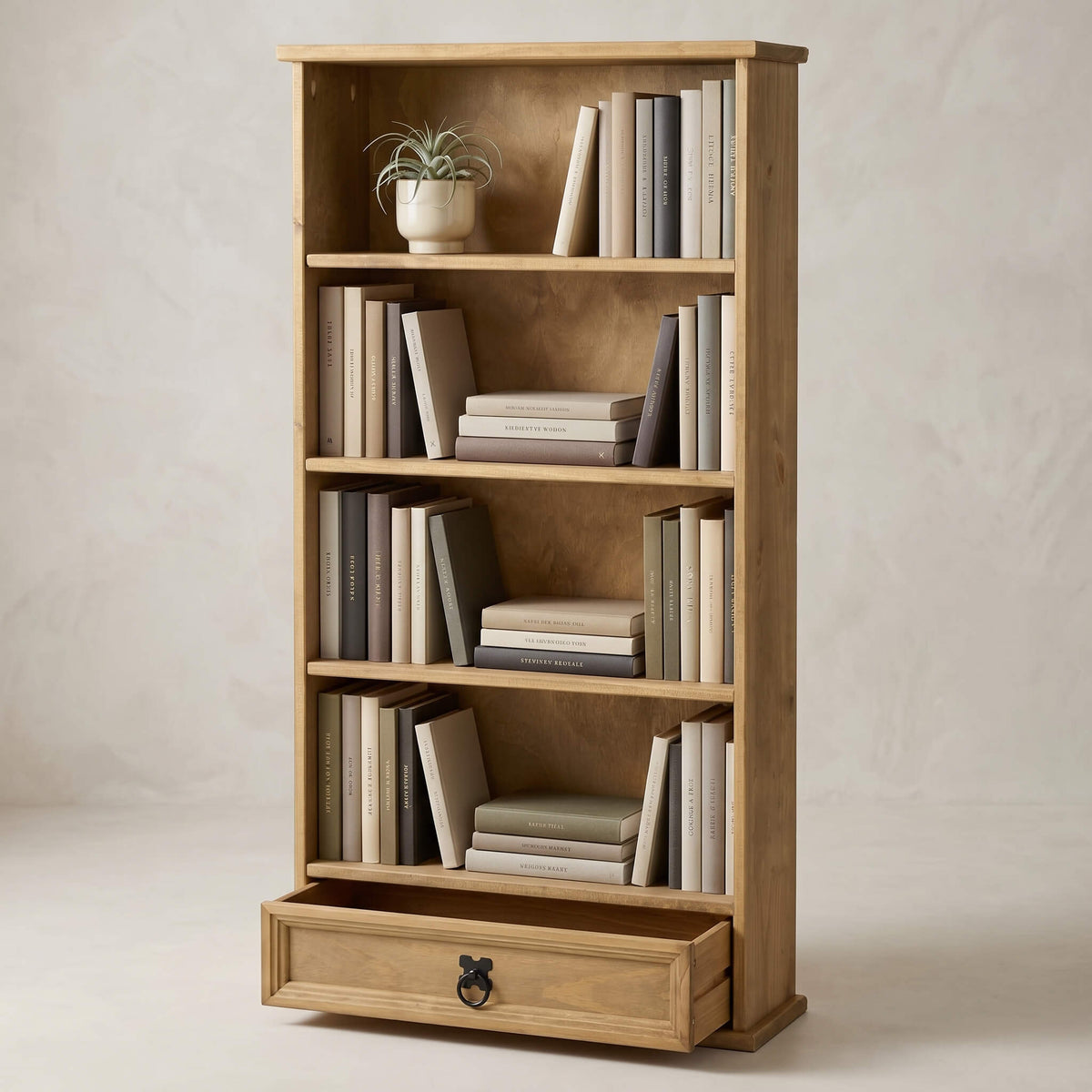 Corona Bookcase Compact with 4 Shelves & 1 Drawer
