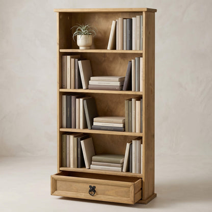 Corona Bookcase Compact with 4 Shelves & 1 Drawer