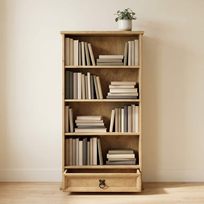 Corona Bookcase Compact with 4 Shelves & 1 Drawer