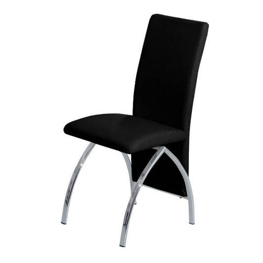 Costilla PU Dining Chair Chrome - Black (Set of 2)