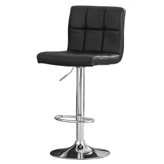 Cubik Bar Stool PU Chrome - Black (Set of 2)