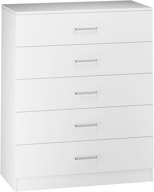 Dakota 5 Drawer Chest - White