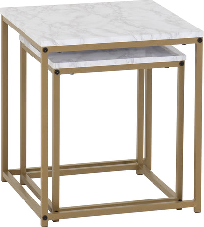 Dallas Nest of 2 Tables - Marble/Gold Effect