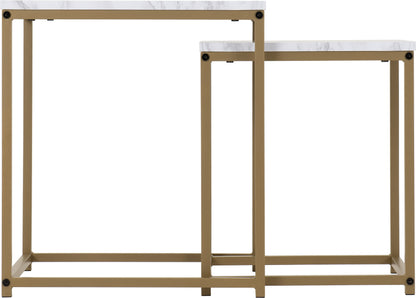 Dallas Nest of 2 Tables - Marble/Gold Effect