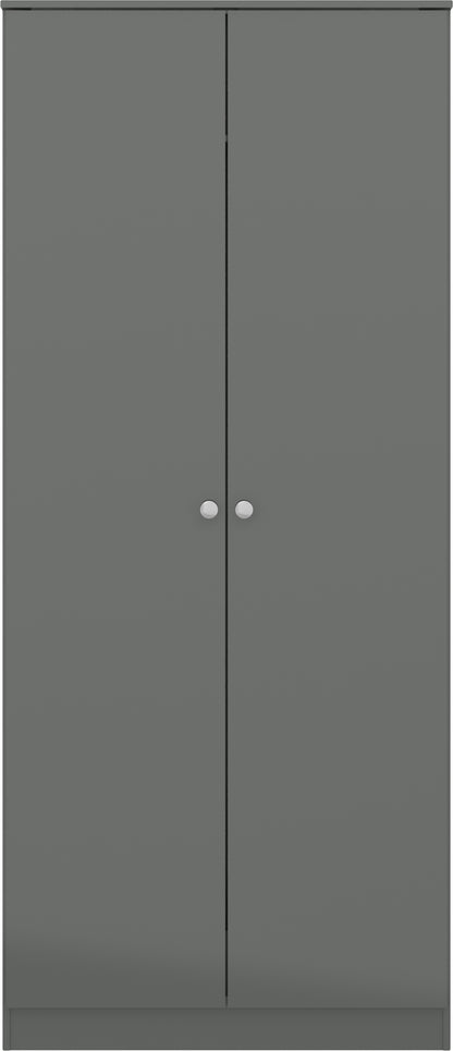Denver 2 Door Wardrobe - Grey Gloss